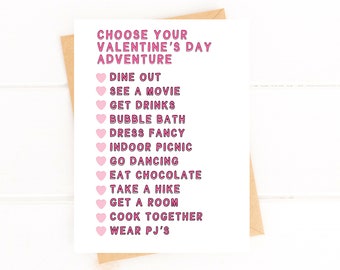 Sweet Valentine's Day Card: Choose Your Adventure