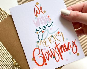 We Wish You a Merry Christmas Card Cute Christmas Cards Custom Bulk Christmas Cards Corporate Gifting Holiday Cards Options Available