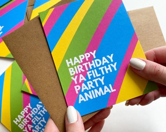Funny Birthday Card Happy Birthday Ya Filthy Party Animal Home Alone