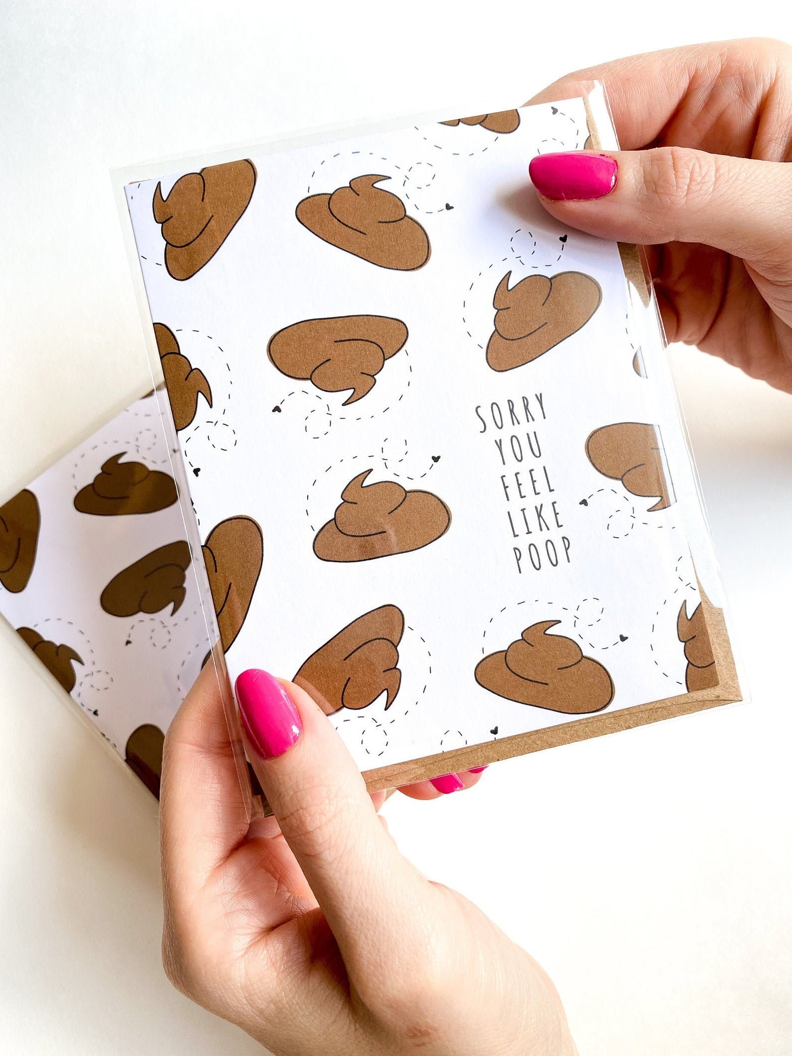 Sorry You Feel Like Poop Funny Get Well Card Etsy
