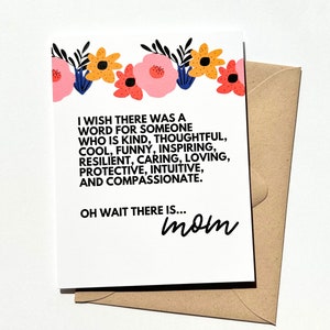 Sweet Mother's Day Card A Word for Mom