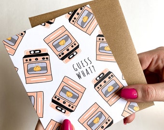 Pregnancy Announcement Card Bun in the Oven Surprise Card