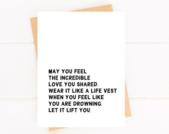 Life Vest Sympathy Card for Loss