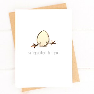 Tarjeta para baby shower Eggcited Tarjeta bonita para baby shower Tarjeta con huevo Tarjeta para nuevo bebé