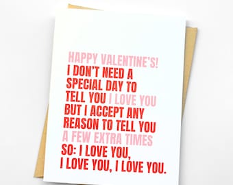 Sweet Valentine's Day Card I Love You Card