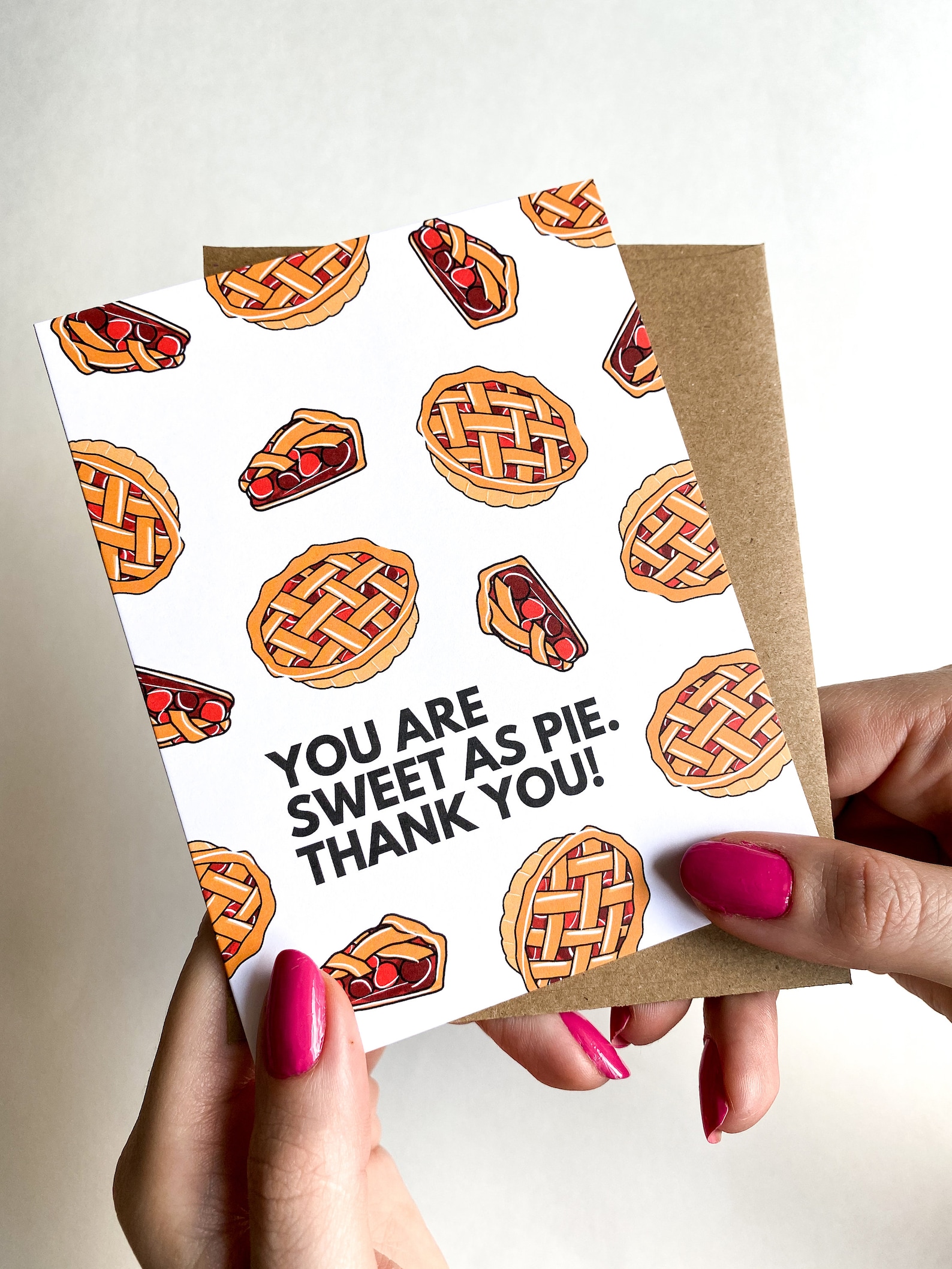 You Are Sweet as Pie Thank You Card Cute Thank You Card for Etsy