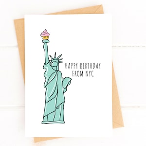Cartão Feliz Aniversário da Estátua da Liberdade de Nova York