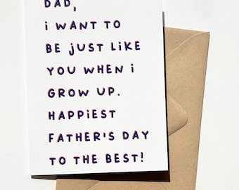 Linda tarjeta del día del padre de Child Be Just Like Dad