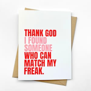 Grappige Valentijnsdagkaart Match My Freak Love-kaart