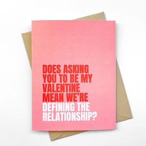 Funny Valentine&#39;s Day Card Defining the Relationship DTR