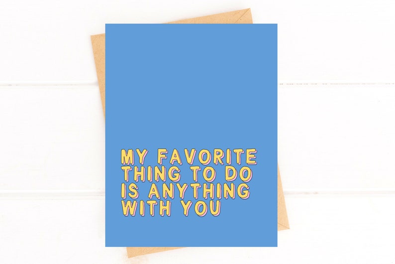 Anything With You Cute Anniversary Just Because Couples Card image 1