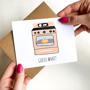 Bun in the Oven Karte Schwangerschaftsankündigungskarte Niedliche Schwangerschaftskarte
