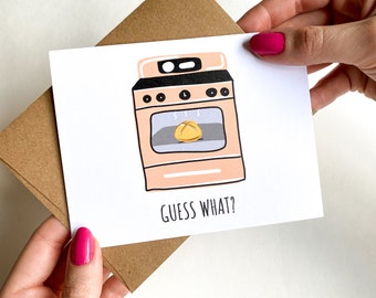Bun in the Oven Pregnancy Announcement Card