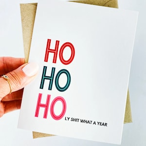 Ho Ho Holy Shit What a Jahreskarte 2023 Lustige Weihnachtskarte 2023 Weihnachtskarte Pink Version