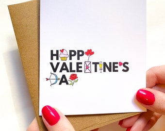 Happy Valentines Day Card Cute Valentines Card for Girlfriends Valentines Card for Boyfriend