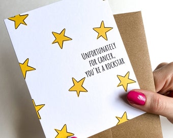 Cancer Survivor Card, Rockstar, Star Pattern Greeting Card