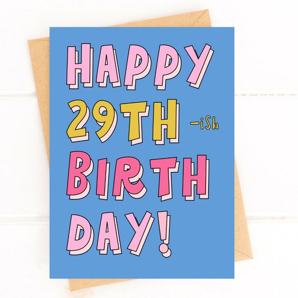 Funny 30th Birthday Card Happy 29th-ish Birthday