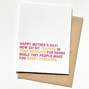 Funny Mother's Day Card Burnt Pancakes for Mom Card