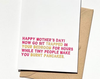 Funny Mother's Day Card Burnt Pancakes for Mom Card