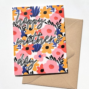 Pretty Mother's Day Card Floral Mother's Day Card Modern Mother's Day Card