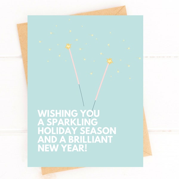Sparkling Holiday Season and Brilliant New Year Card