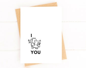 I Heart You Valentines Day Card Sweet Funny Card for Anniversary