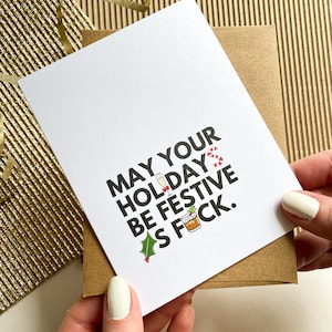May Your Holidays Be Festive AF Funny Holiday Card Christmas Card
