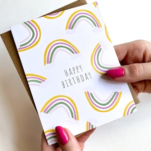 Rainbow Birthday Card Happy Birthday Card Beautiful Card for Birthday First Birthday