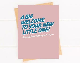New Baby Card: Big Willkommen Little One, Baby Shower