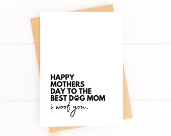 Dog Mom Mother's Day Card Dog Mom Card Funny Mother's Day Card
