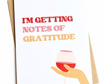 Gratitude Thanksgiving Card, Wine Lover Greeting