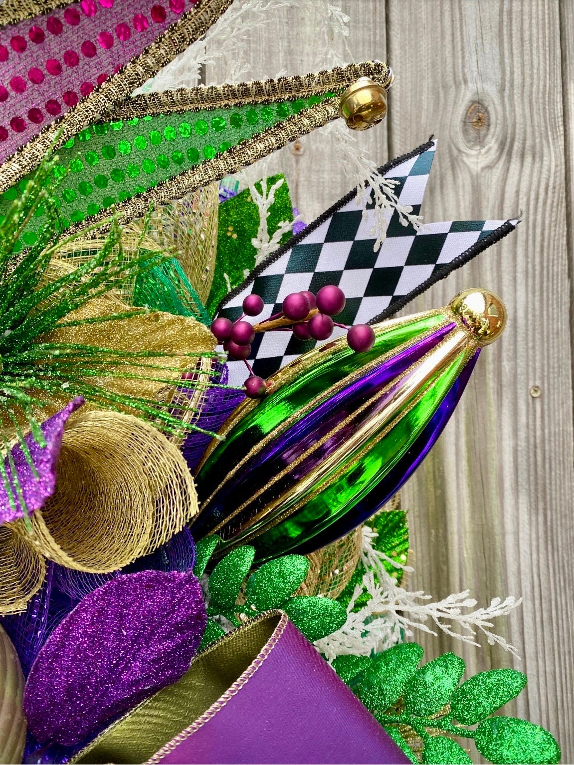 Large Glitter Mardi Gras Harlequin Ribbon - 2.5 x 10yd (RG01916WY) – The  Wreath Shop