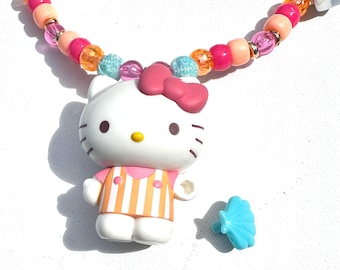 Kitty Kandi Necklace: Handmade Rave Jewelry with Seashell