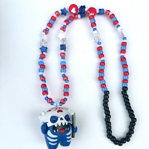 Glow-in-the-Dark Axolotl Kandi Necklace: Custom Rave Jewelry
