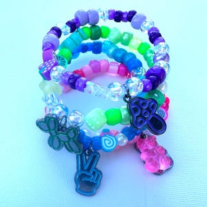 Charm Kandi Bracelets - Set of 4 - Handmade USA