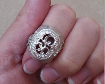 vintage silver tone RING, unique gift for her, collectible jewelry