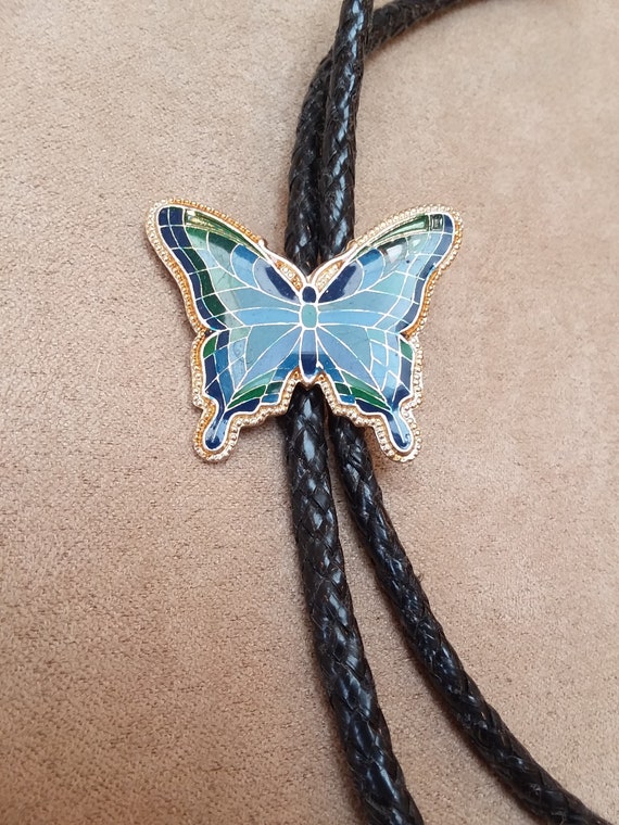 Gorgeous Lariat Enameled Butterfly Necklace, uniq… - image 6