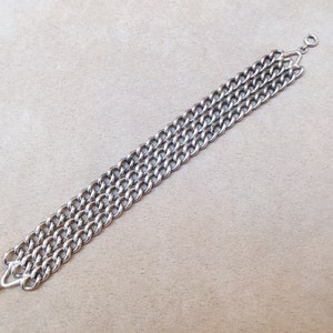 vintage silver tone BRUTALIST multiple CHAINS BRACELET, unique gift, collectible jewelry