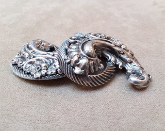 Stunning rare NAPIER PALPEND large silver clip on EARRINGS, unique gift for her, collectible jewelry