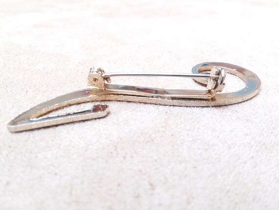 vintage silver tone MUSIC NOTE shaped pin BROOCH,… - image 7