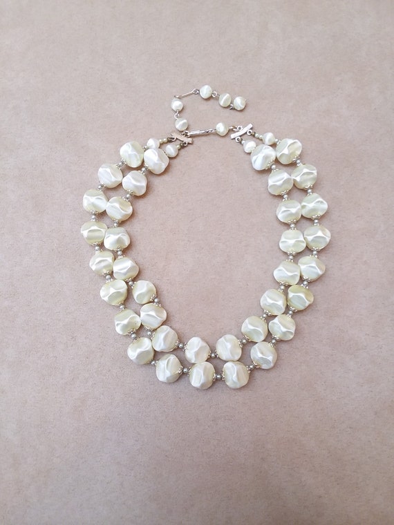 Vintage signed JAPAN classic two strands pearl ton