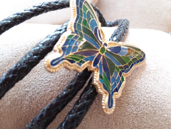 Gorgeous Lariat Enameled Butterfly Necklace, uniq… - image 8