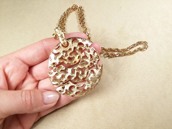 vintage VENDOME gold PENDANT NECKLACE, unique gif… - image 6