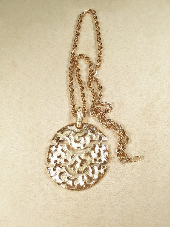 vintage VENDOME gold PENDANT NECKLACE, unique gif… - image 5