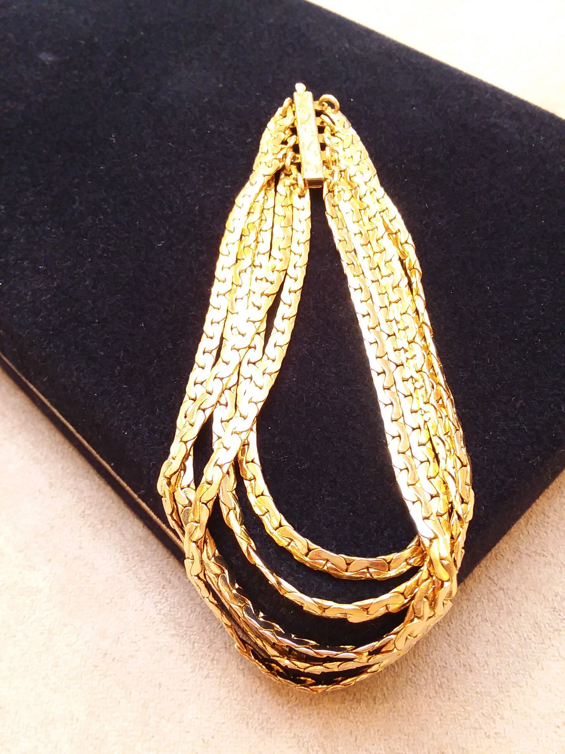 Vintage Gold Tone Smooth MULTIPLE CHAINS BRACELET Unique Gift - Etsy