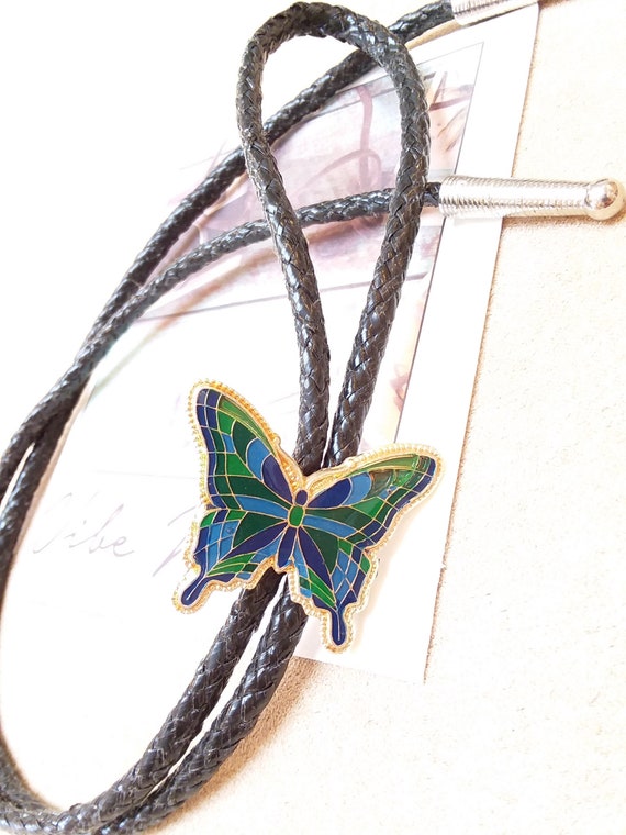 Gorgeous Lariat Enameled Butterfly Necklace, uniq… - image 10