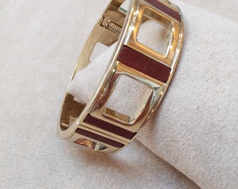 vintage GOLD tone CUFF BRACELET, unique gift for her, collectible jewelry