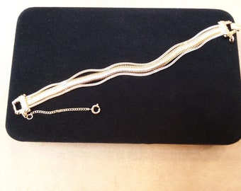 vintage GOLDETTE NY snake style chain BRACELET, unique gift for her, collectible jewelry