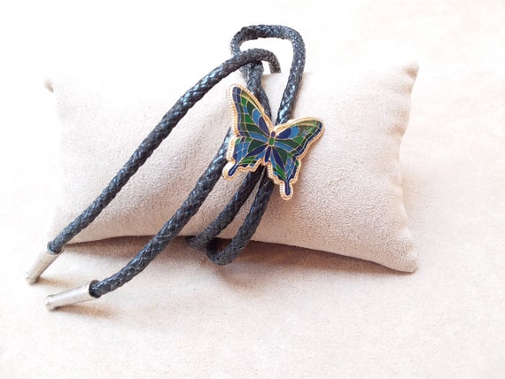 Gorgeous Lariat Enameled Butterfly Necklace, uniq… - image 1