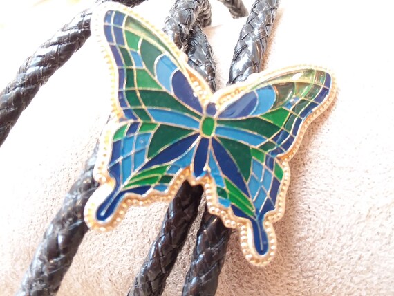 Gorgeous Lariat Enameled Butterfly Necklace, uniq… - image 2